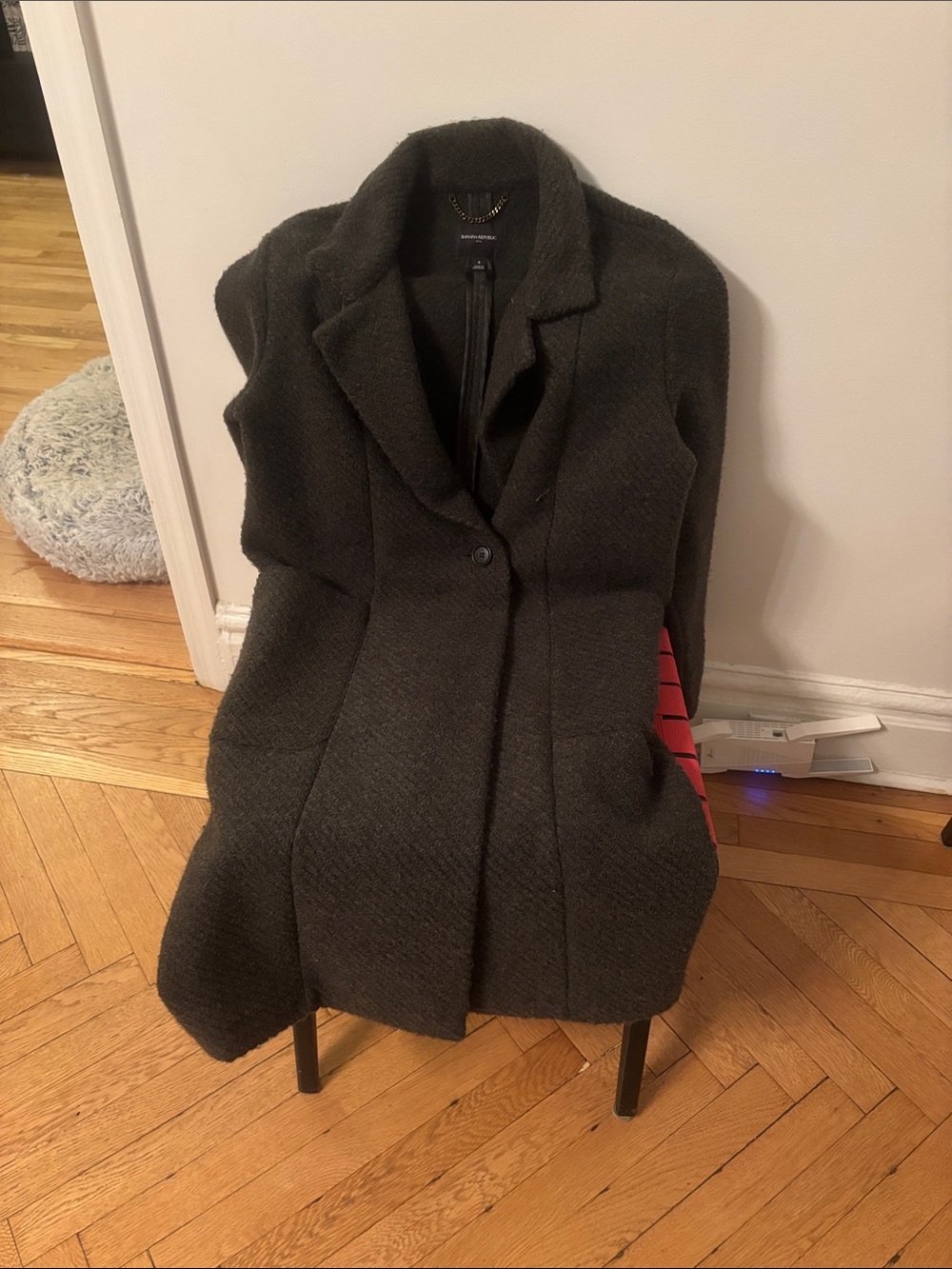 Banana Republic Dark Gray Wool-Blend Pea Coat
